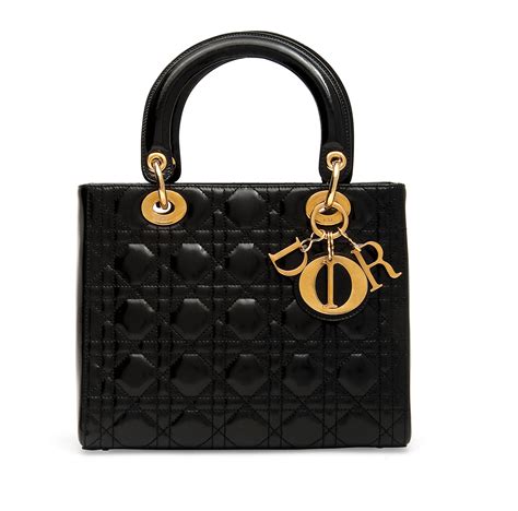 micro dior|black lady dior leather bag.